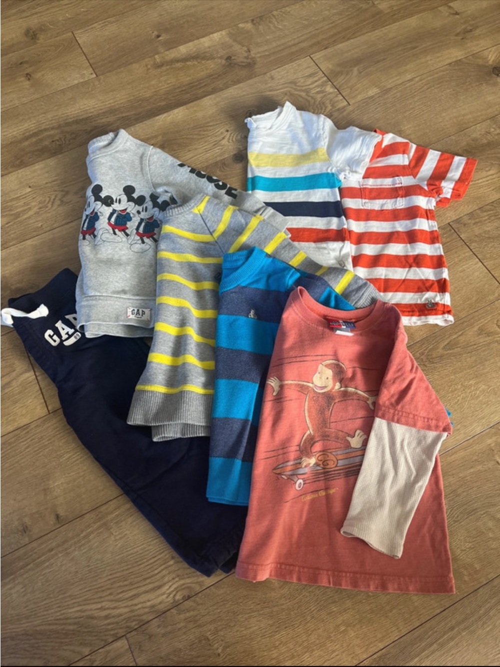 GAP Boys Mixed Long Sleeve Tops & Striped Tees - Red, Navy, Gray, Blue, Orange